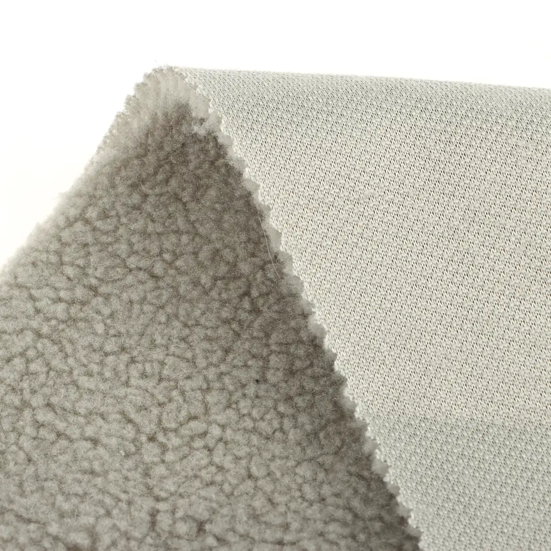 China Fabric for Jackets,Overcoat Sherpa Knit Fabric Polyester grey color buy from China wholesaler bulk order at wholesale price free worldwide shipping Alibaba