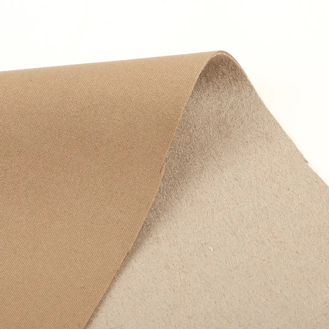 China Fabric for Jackets,Skirt,Trench Coat Suede Knit Fabric Polyester Spandex Khaki color buy from China wholesaler bulk order at wholesale price free worldwide shipping Alibaba