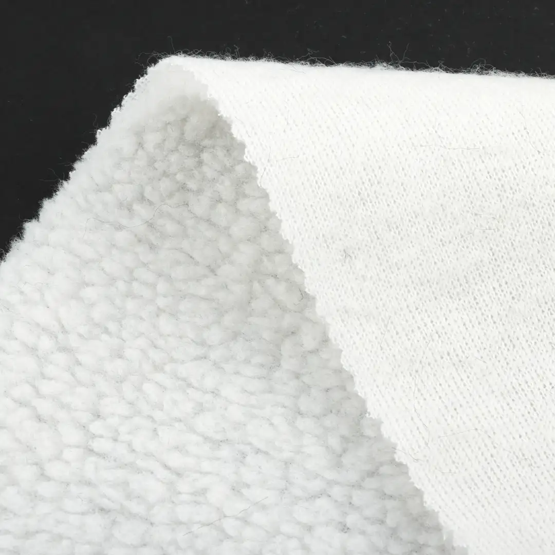 China Fabric for Jackets,Overcoat,Hoodie  (Sweater) Sherpa Knit Fabric Polyester white color buy from China wholesaler bulk order at wholesale price free worldwide shipping Alibaba
