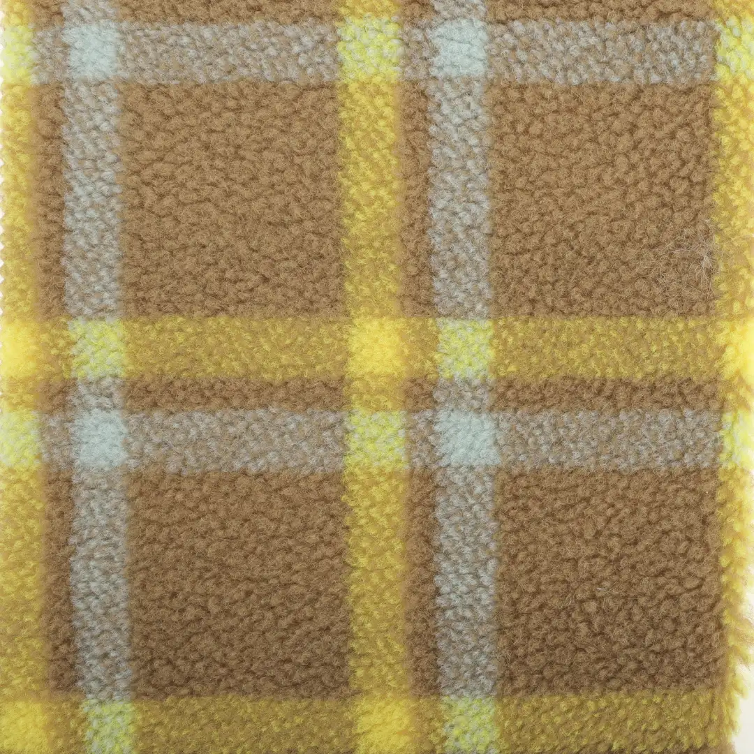 China Fabric for Pants,Jackets,Hoodie,Overcoat,Fringe Jacket Sherpa Knit Fabric Polyester check color buy from China wholesaler bulk order at wholesale price free worldwide shipping Alibaba