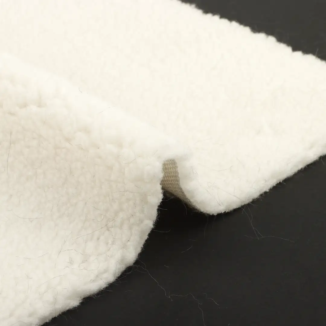 China Fabric for Jackets,Overcoat Sherpa Knit Fabric Polyester cream color buy from China wholesaler bulk order at wholesale price free worldwide shipping Alibaba