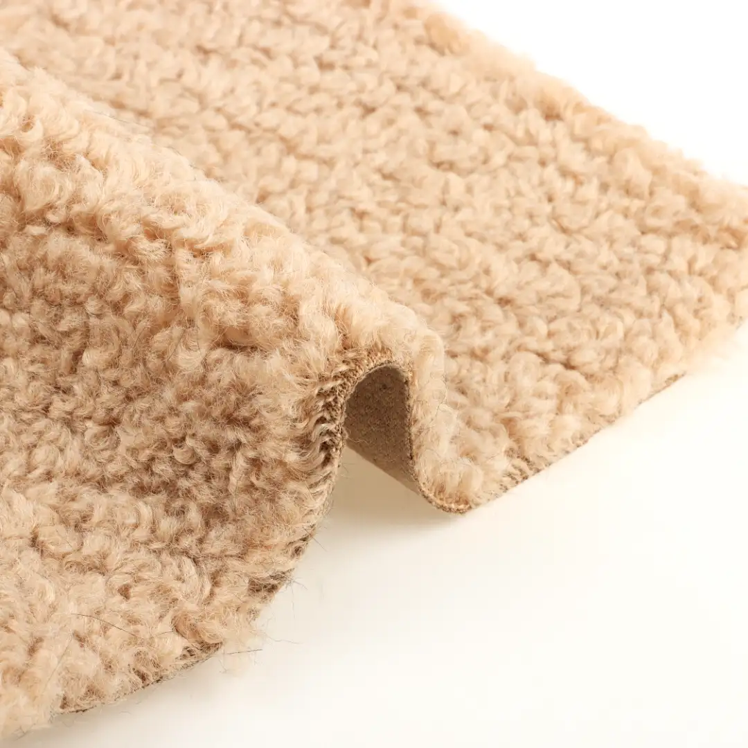 China Fabric for Padded Jacket,Overcoat Teddy Knit Fabric Polyester Brown color buy from China wholesaler bulk order at wholesale price free worldwide shipping Alibaba