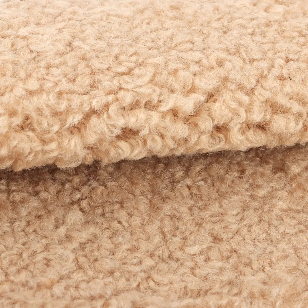 China Fabric for Padded Jacket,Overcoat Teddy Knit Fabric Polyester Brown color buy from China wholesaler bulk order at wholesale price free worldwide shipping Alibaba