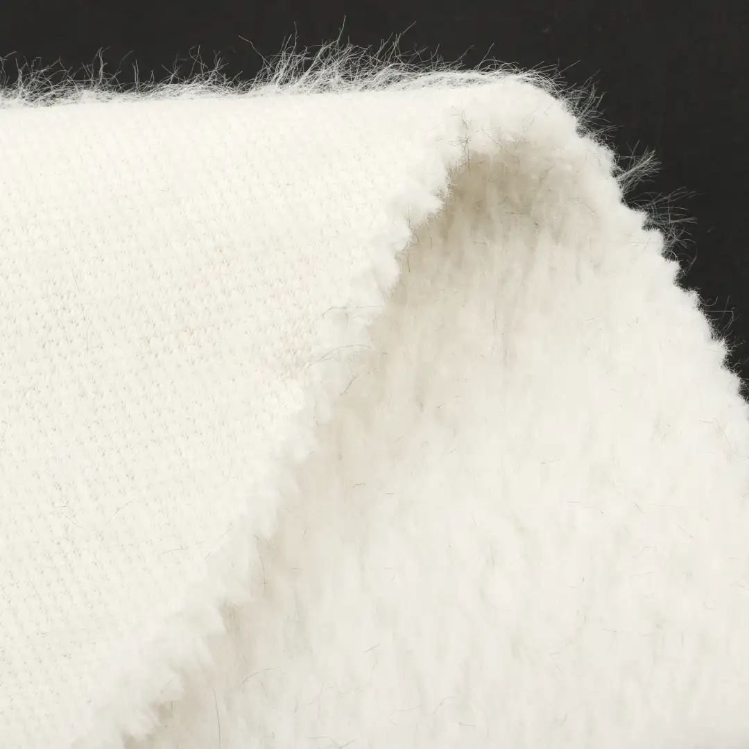 China Fabric for Overcoat Sherpa Knit Fabric Polyester white color buy from China wholesaler bulk order at wholesale price free worldwide shipping Alibaba