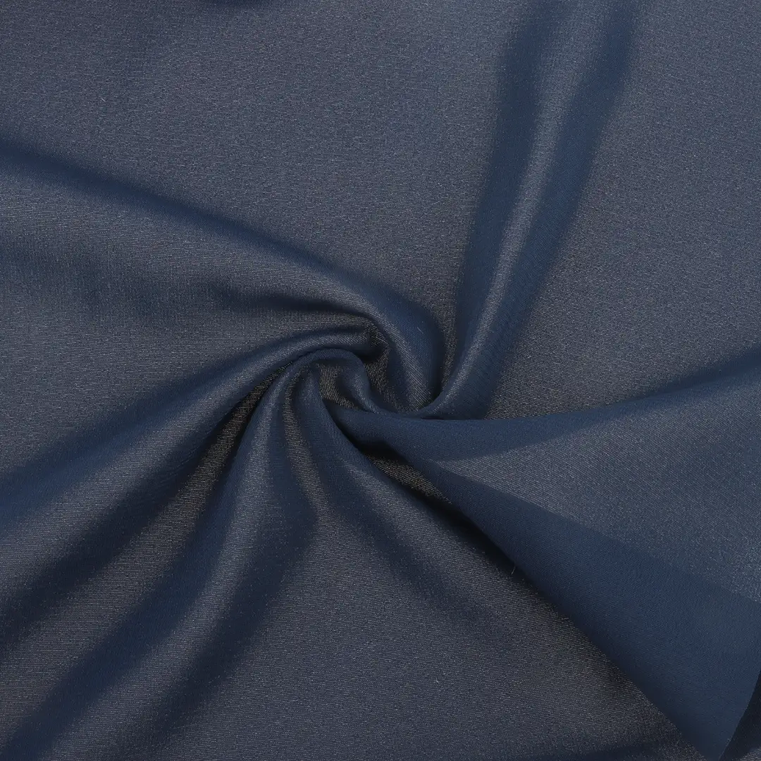 China Fabric for Pants,Blouse,Skirt,Trench Coat Chiffon Natural Woven Fabric Polyester Spandex Navy Blue color buy from China wholesaler bulk order at wholesale price free worldwide shipping Alibaba