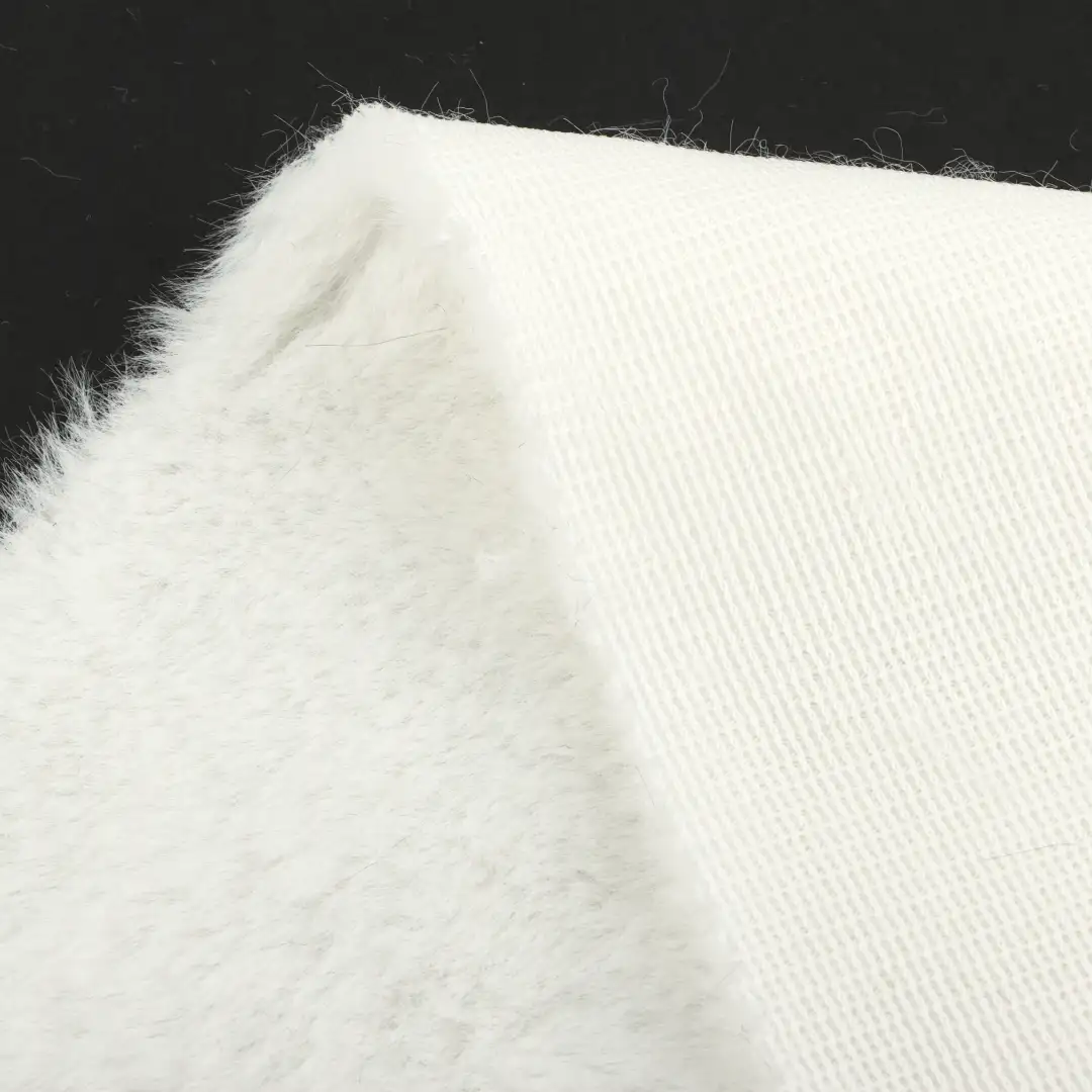 China Fabric for Jackets,Hoodie,Overcoat Fake Fur Knit Fabric Polyester white color buy from China wholesaler bulk order at wholesale price free worldwide shipping Alibaba