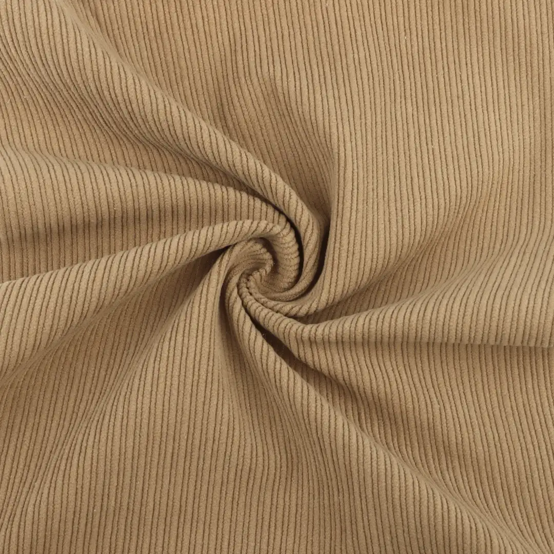 China Fabric for Pants,Jackets,Hoodie,Trench Coat knitted Corduroy Knit Fabric Polyester Khaki color buy from China wholesaler bulk order at wholesale price free worldwide shipping Alibaba