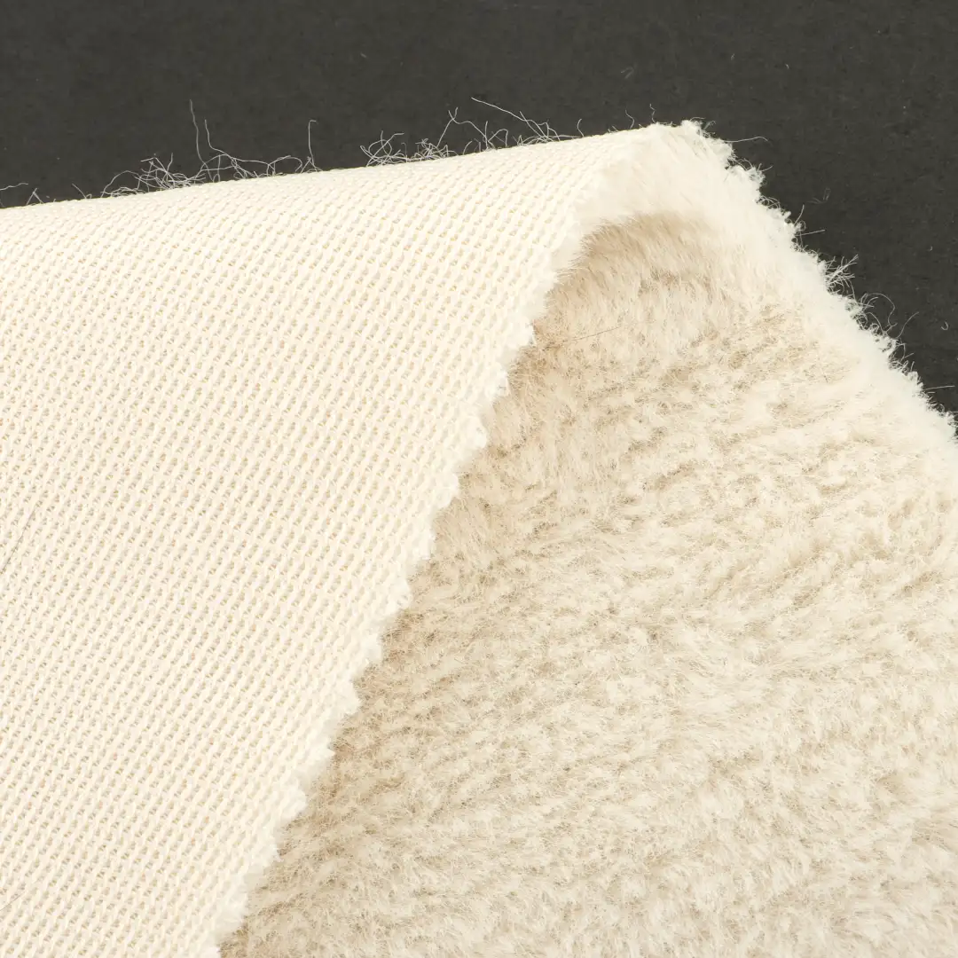 China Fabric for Jackets,Overcoat Fleece Knit Fabric Polyester cream color buy from China wholesaler bulk order at wholesale price free worldwide shipping Alibaba