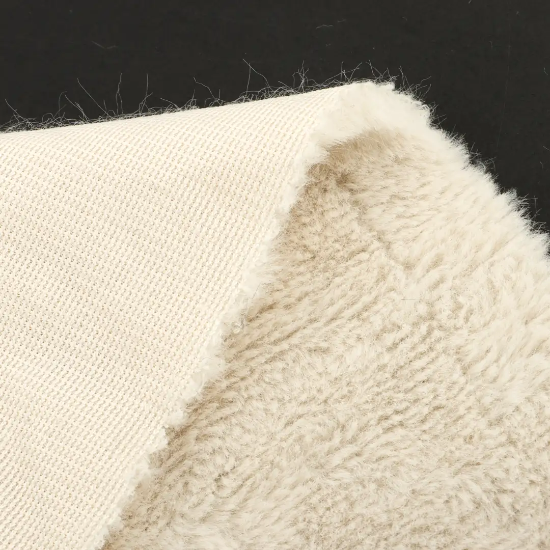 China Fabric for Jackets,Overcoat Fleece Knit Fabric Polyester cream color buy from China wholesaler bulk order at wholesale price free worldwide shipping Alibaba