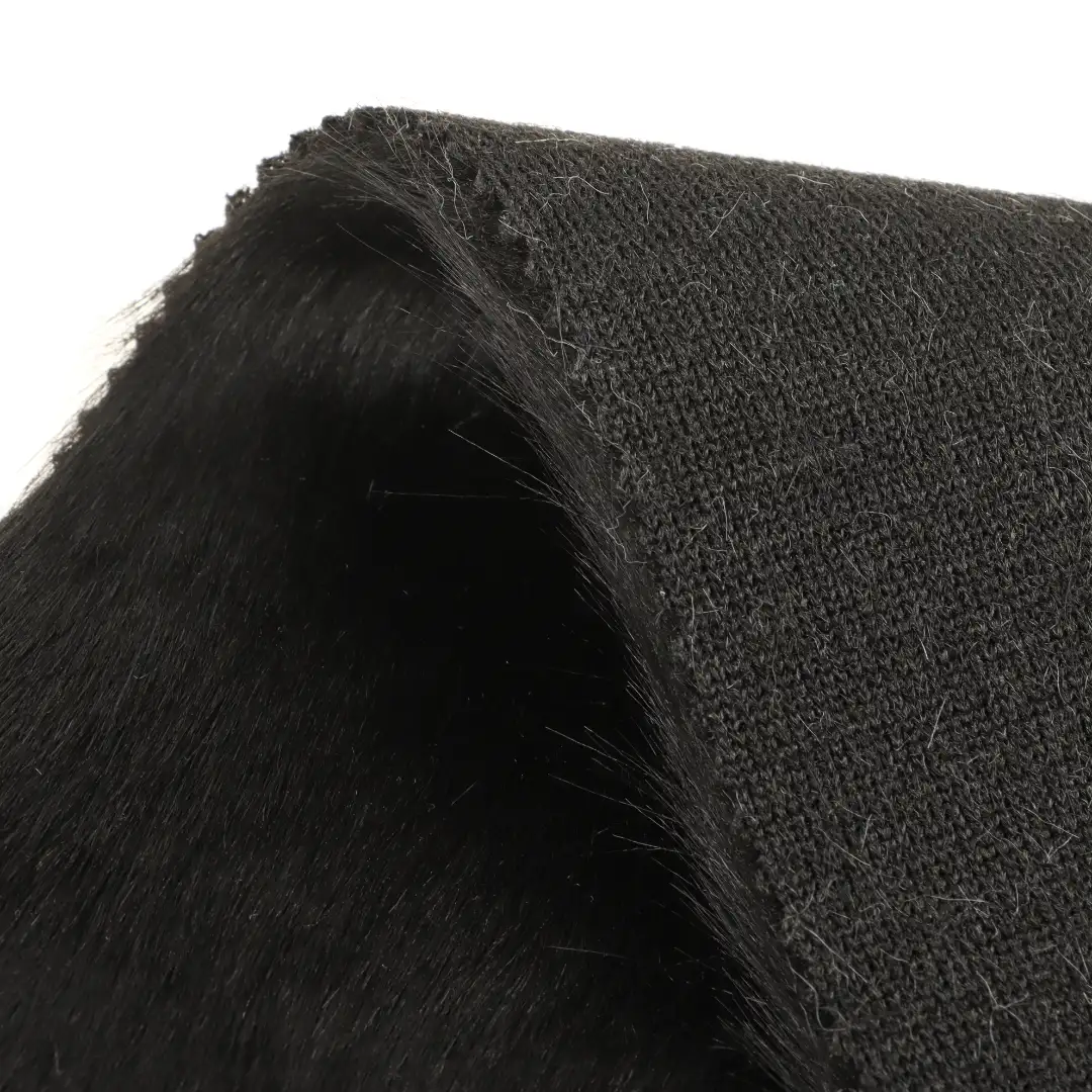 China Fabric for Jackets,Hoodie,Overcoat Fake Fur Knit Fabric Polyester Acrylic black color buy from China wholesaler bulk order at wholesale price free worldwide shipping Alibaba