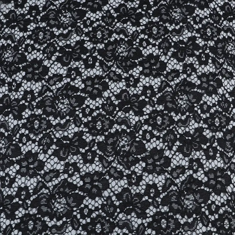 China Fabric for Shirt,Skirt Lace Knit Fabric Polyester Black color buy from China wholesaler bulk order at wholesale price free worldwide shipping Alibaba