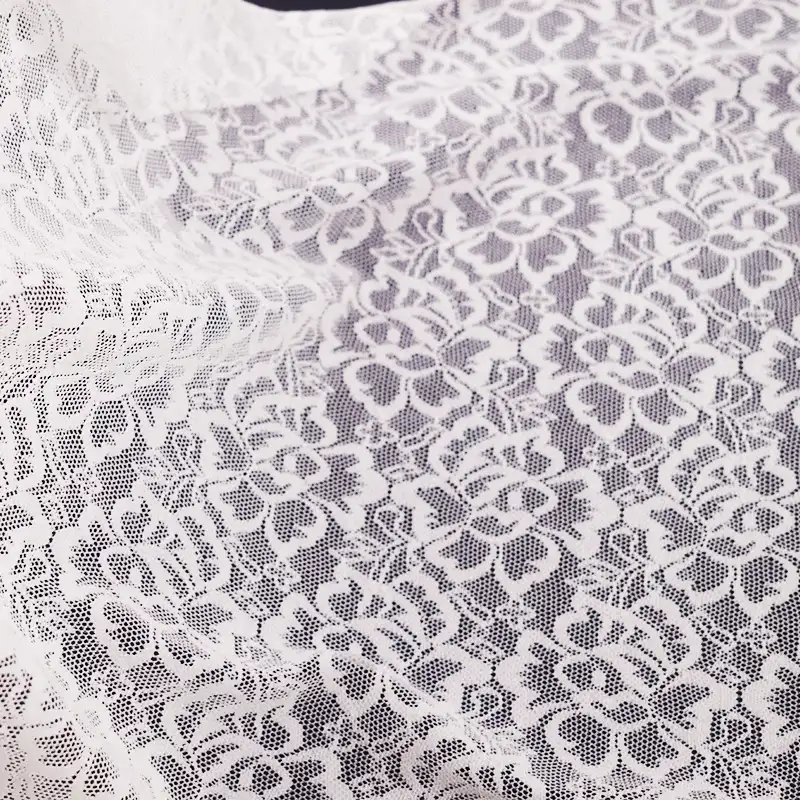 China Fabric for Shirt,Skirt Lace Knit Fabric Nylon Spandex White color buy from China wholesaler bulk order at wholesale price free worldwide shipping Alibaba
