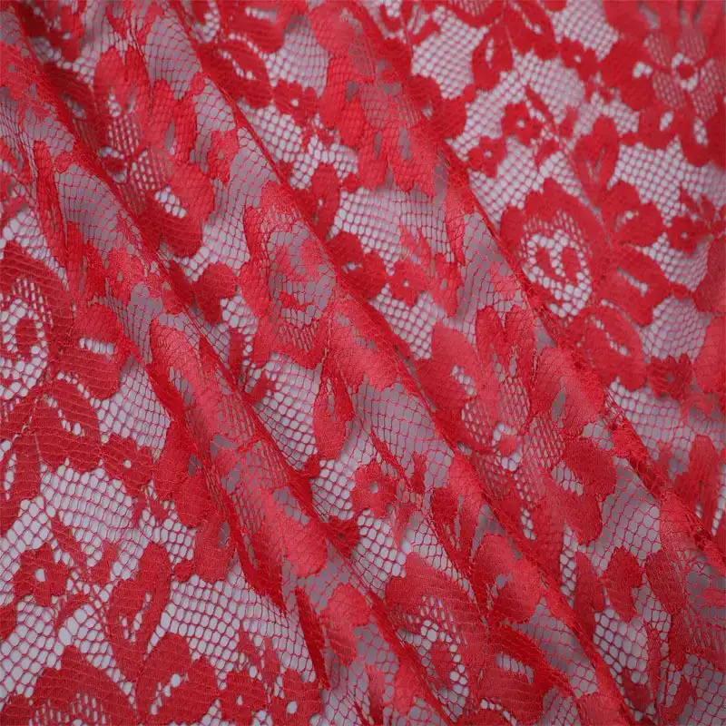 China Fabric for Shirt,Skirt Lace Knit Fabric Polyester Red color buy from China wholesaler bulk order at wholesale price free worldwide shipping Alibaba
