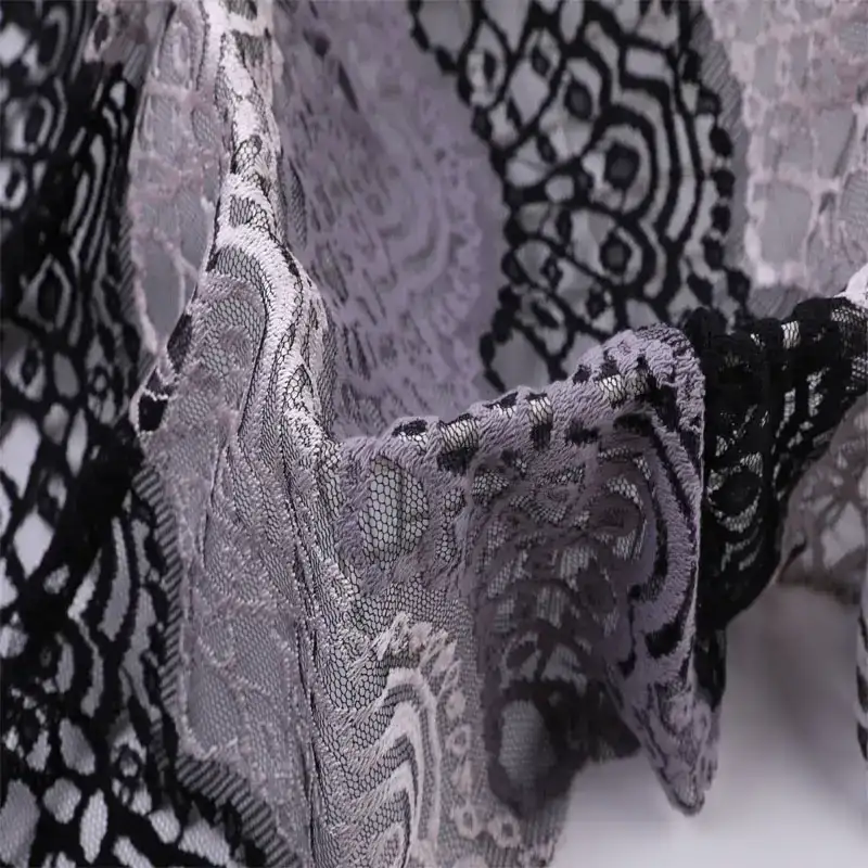 China Fabric for Shirt,Skirt Lace Knit Fabric Polyester Spandex Grey color buy from China wholesaler bulk order at wholesale price free worldwide shipping Alibaba