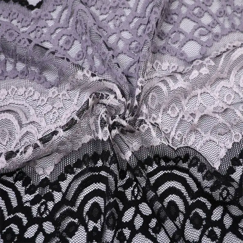 China Fabric for Shirt,Skirt Lace Knit Fabric Polyester Spandex Grey color buy from China wholesaler bulk order at wholesale price free worldwide shipping Alibaba