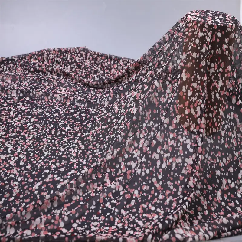 China Fabric for Shirt,Skirt Mesh Knit Fabric Spandex Polyester Black color buy from China wholesaler bulk order at wholesale price free worldwide shipping Alibaba