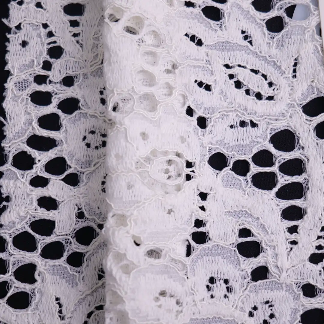China Fabric for Shirt,Skirt Lace Knit Fabric Cotton Rayon White color buy from China wholesaler bulk order at wholesale price free worldwide shipping Alibaba
