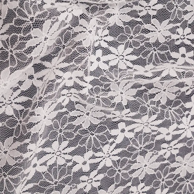 China Fabric for Shirt,Skirt Lace Knit Fabric Nylon Spandex White color buy from China wholesaler bulk order at wholesale price free worldwide shipping Alibaba
