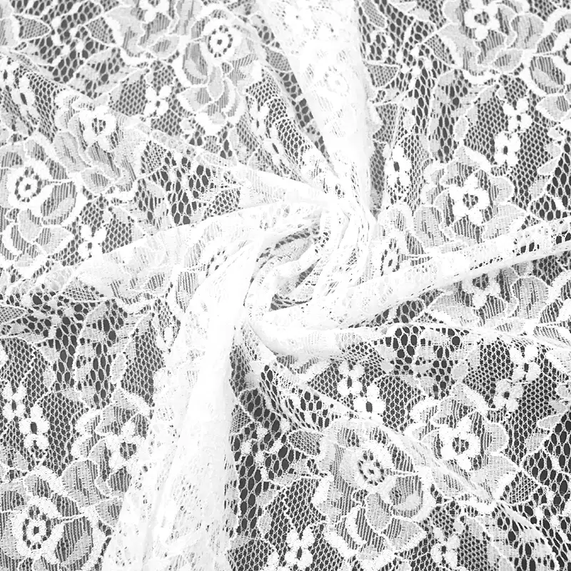 China Fabric for Skirt Lace Knit Fabric Polyester Spandex White color buy from China wholesaler bulk order at wholesale price free worldwide shipping Alibaba