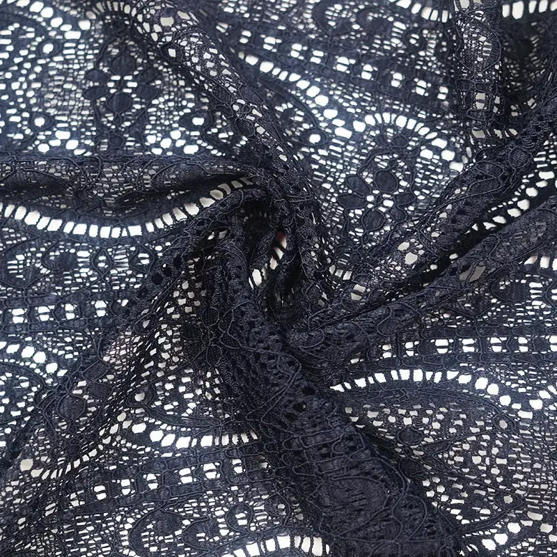 China Fabric for Shirt,T-Shirt,Skirt Lace Knit Fabric Nylon Spandex Black color buy from China wholesaler bulk order at wholesale price free worldwide shipping Alibaba