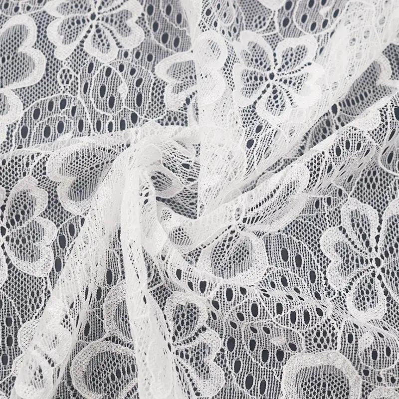 China Fabric for Skirt,Swimsuits Lace Knit Fabric Nylon Spandex White color buy from China wholesaler bulk order at wholesale price free worldwide shipping Alibaba