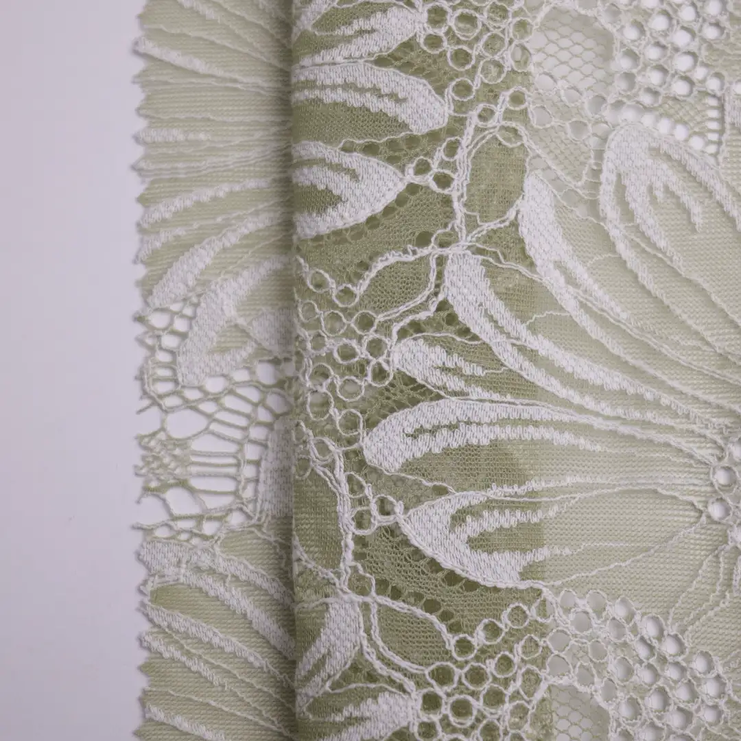 China Fabric for Skirt,Dresses (Pullover)  Lace Knit Fabric Cotton Nylon Green color buy from China wholesaler bulk order at wholesale price free worldwide shipping Alibaba