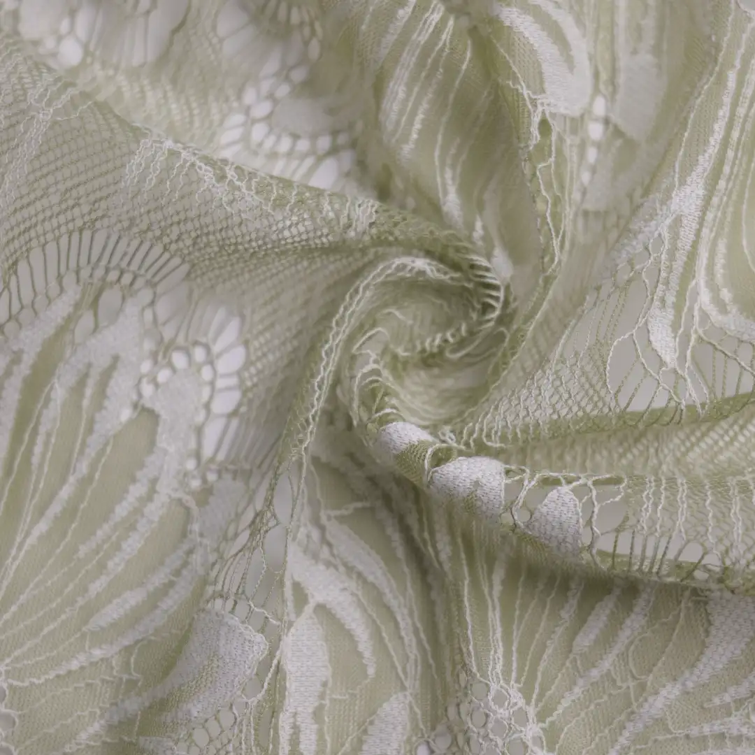 China Fabric for Skirt,Dresses (Pullover)  Lace Knit Fabric Cotton Nylon Green color buy from China wholesaler bulk order at wholesale price free worldwide shipping Alibaba