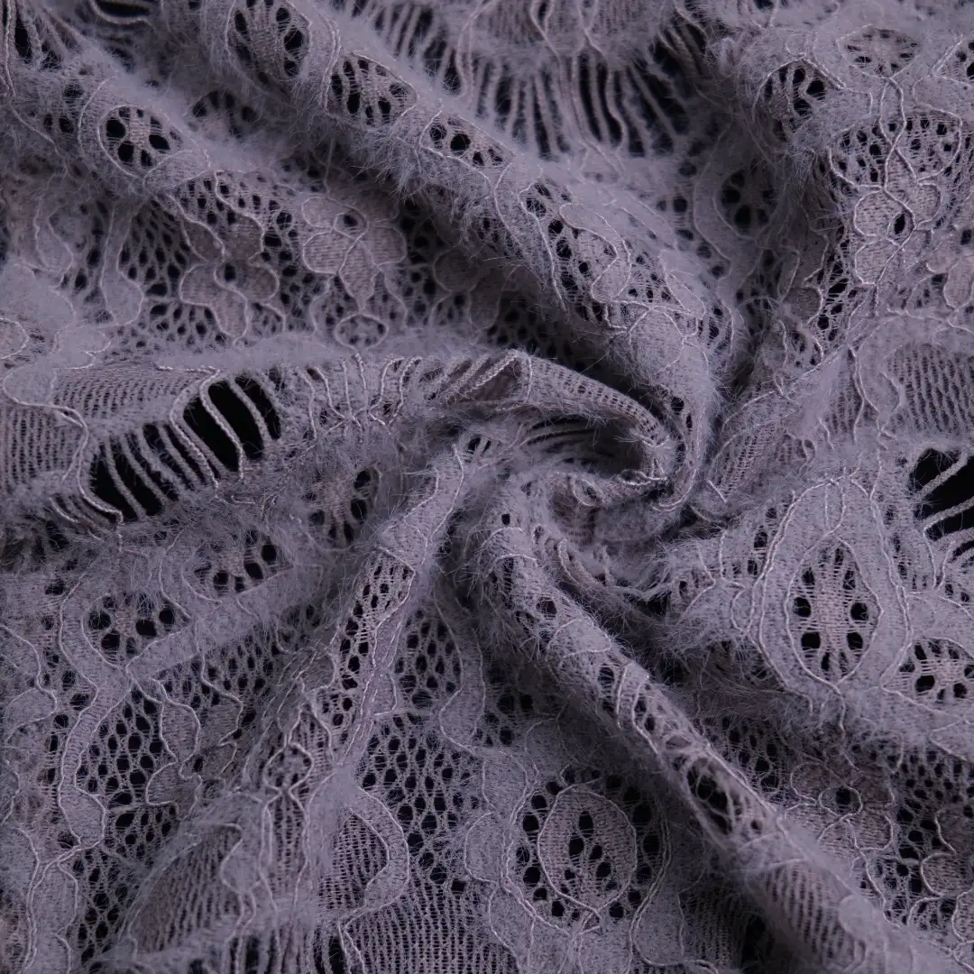 China Fabric for Skirt,Dresses (Pullover)  Lace Knit Fabric Nylon Spandex Gray color buy from China wholesaler bulk order at wholesale price free worldwide shipping Alibaba