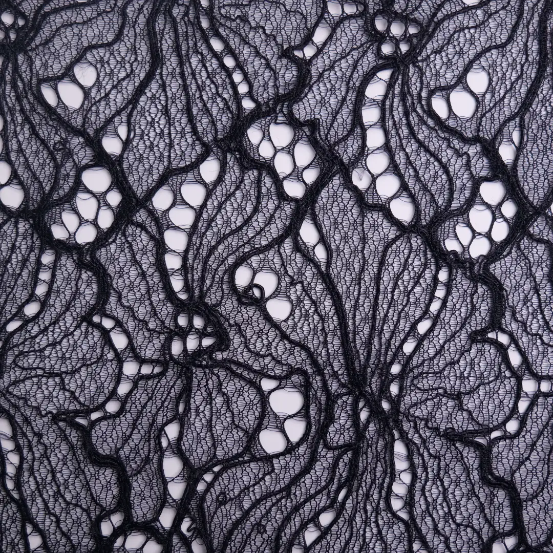 China Fabric for Skirt Lace Knit Fabric Nylon Spandex Black color buy from China wholesaler bulk order at wholesale price free worldwide shipping Alibaba