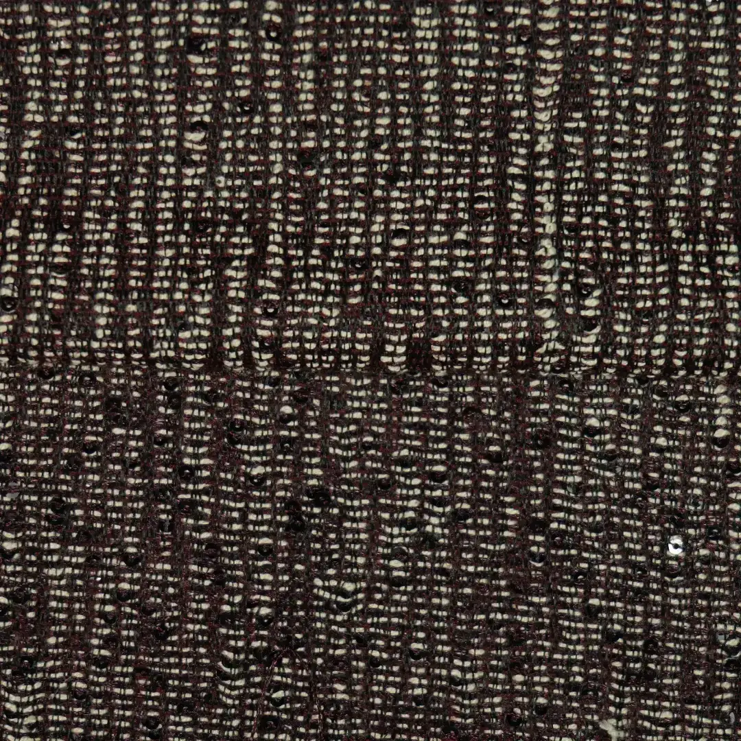 China Fabric for Overcoat,Suit,Dresses (Pullover)  Chanel-Style Fabric Woolen Nylon Sequin Polyester Brown color buy from China wholesaler bulk order at wholesale price free worldwide shipping Alibaba