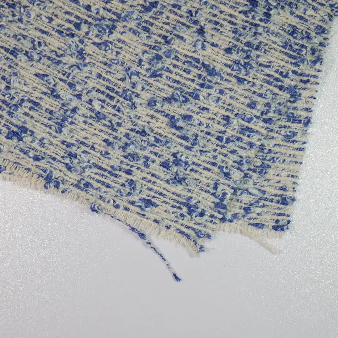 China Fabric for Pants,Jackets,Skirt,Uniform Chanel-Style Fabric Woolen Polyester Viscose Blue color buy from China wholesaler bulk order at wholesale price free worldwide shipping Alibaba