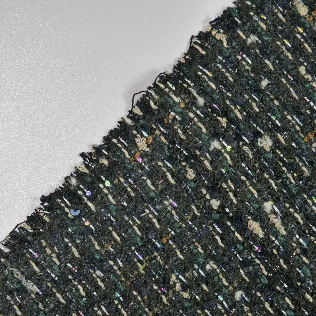 China Fabric for Jackets,Overcoat,Suit Chanel-Style Fabric Woolen Acrylic Nylon Cotton Polyester Black color buy from China wholesaler bulk order at wholesale price free worldwide shipping Alibaba
