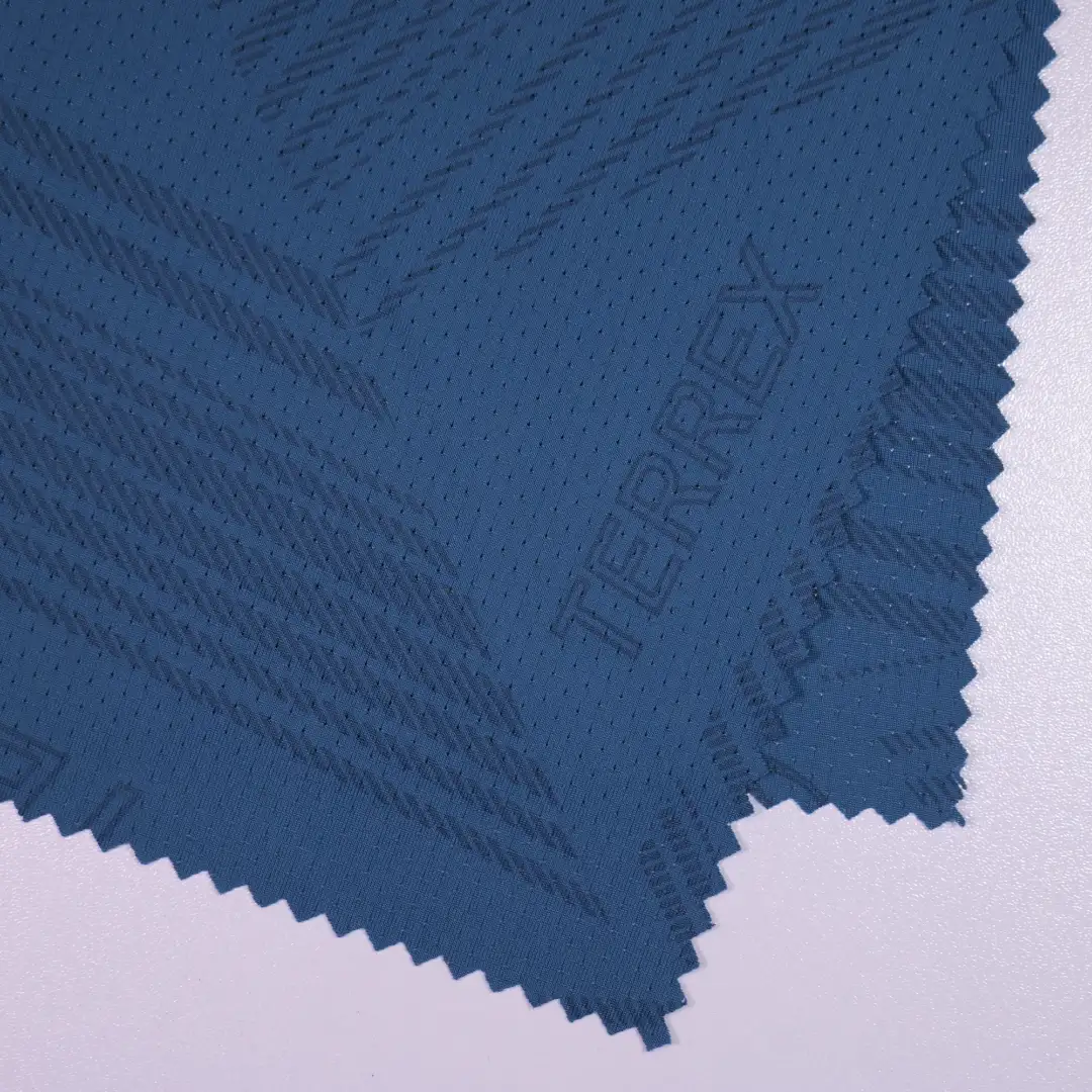 China Fabric for Yoga Clothes,Swimsuits Mesh Knit Fabric Nylon Spandex blue color buy from China wholesaler bulk order at wholesale price free worldwide shipping Alibaba