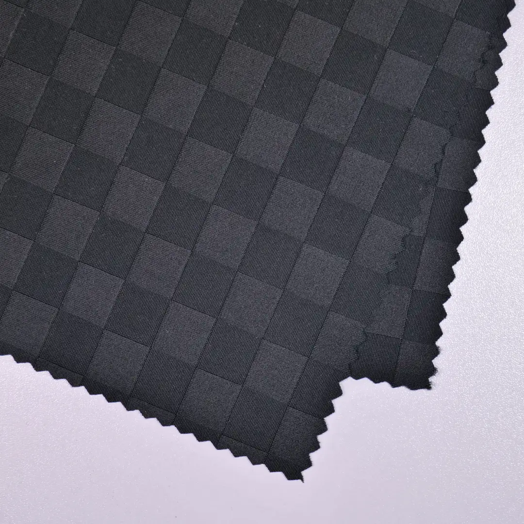 China Fabric for T-Shirt,Polo Shirt,Yoga Clothes Jacquard Knit Fabric Nylon Spandex black color buy from China wholesaler bulk order at wholesale price free worldwide shipping Alibaba