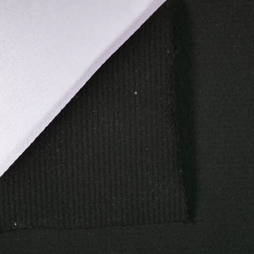 China Fabric for Jackets Jacquard Knit Fabric Polyester Spandex black color buy from China wholesaler bulk order at wholesale price free worldwide shipping Alibaba