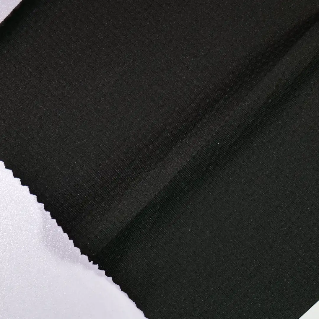 China Fabric for Jackets Jacquard Knit Fabric Polyester Spandex black color buy from China wholesaler bulk order at wholesale price free worldwide shipping Alibaba