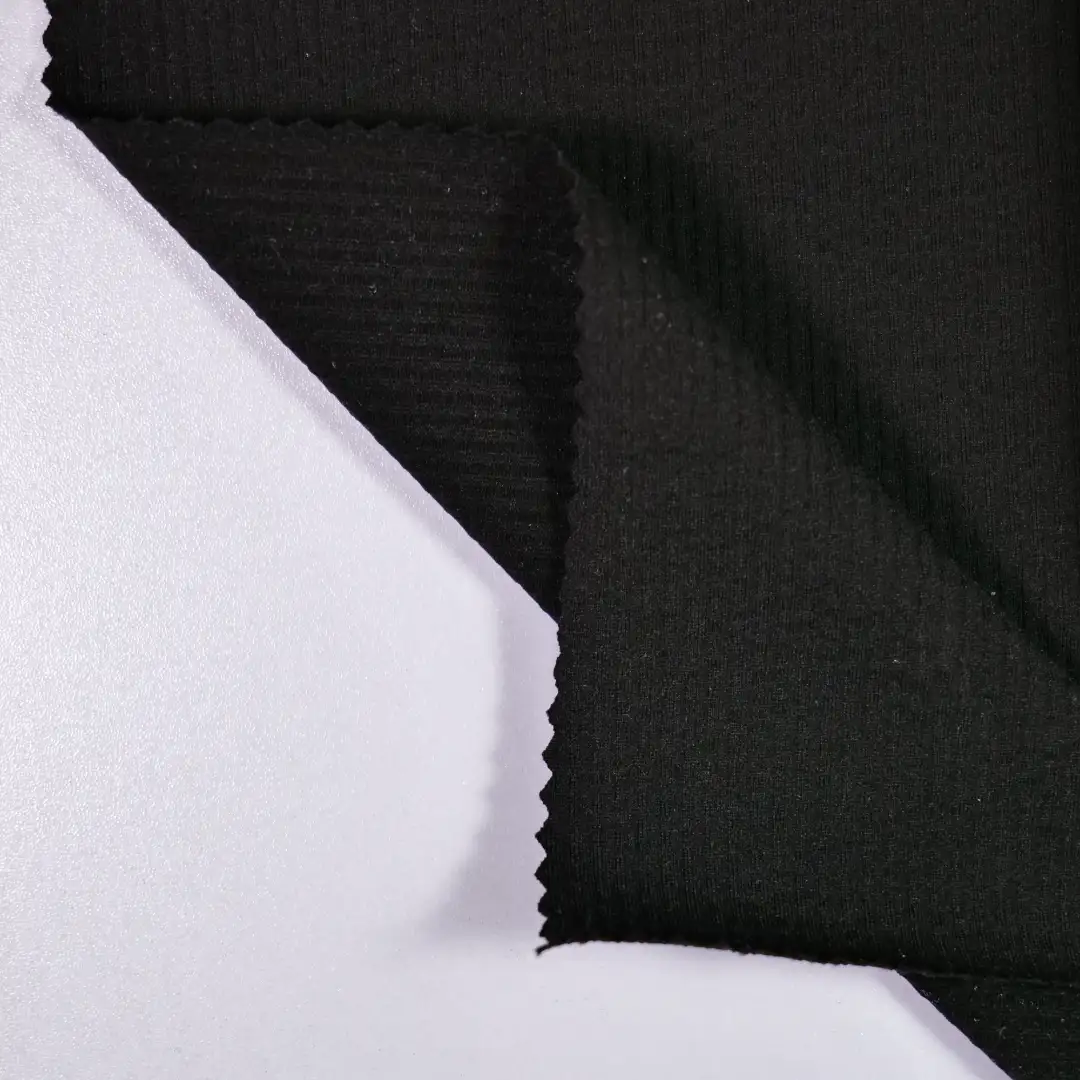 China Fabric for Jackets Jacquard Knit Fabric Polyester Spandex black color buy from China wholesaler bulk order at wholesale price free worldwide shipping Alibaba