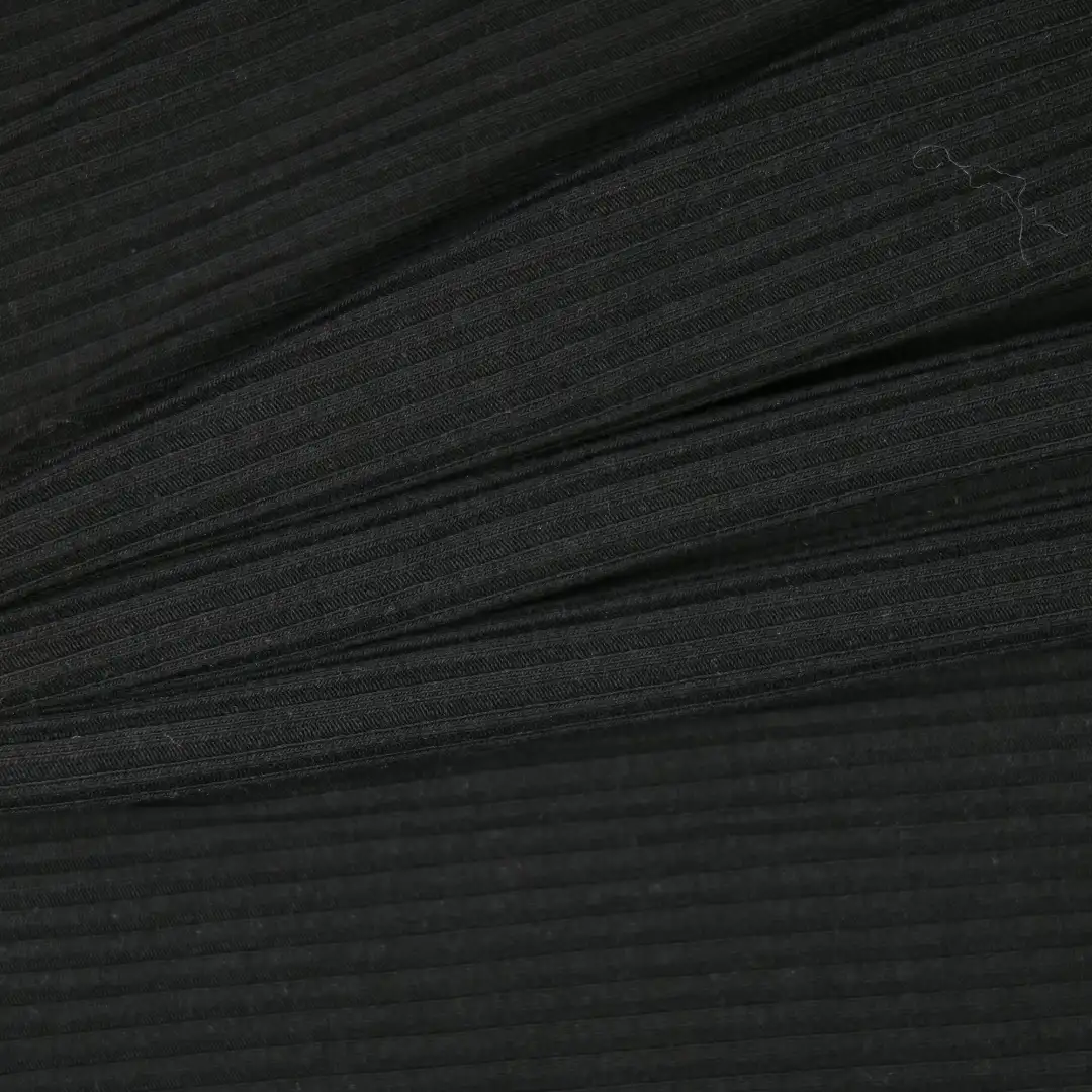 China Fabric for Hoodie,Long Sleeve Base Layer Top,Kids Rounded Cardigan (Sweater) Rib Knit Fabric Polyester Spandex black color buy from China wholesaler bulk order at wholesale price free worldwide shipping Alibaba