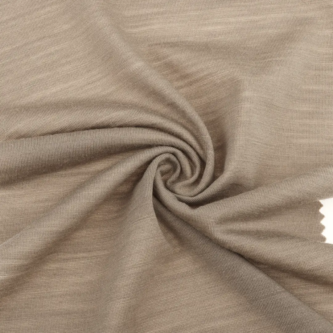 China Fabric for T-Shirt,Polo Shirt,Tank Top Single Jersey Knit Fabric Wool Polyester khaki color buy from China wholesaler bulk order at wholesale price free worldwide shipping Alibaba