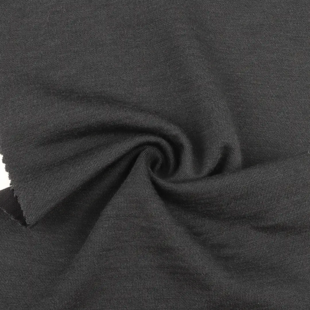 China Fabric for T-Shirt,Polo Shirt,Tank Top Interlock Knit Fabric Wool Bamboo Nylon black color buy from China wholesaler bulk order at wholesale price free worldwide shipping Alibaba