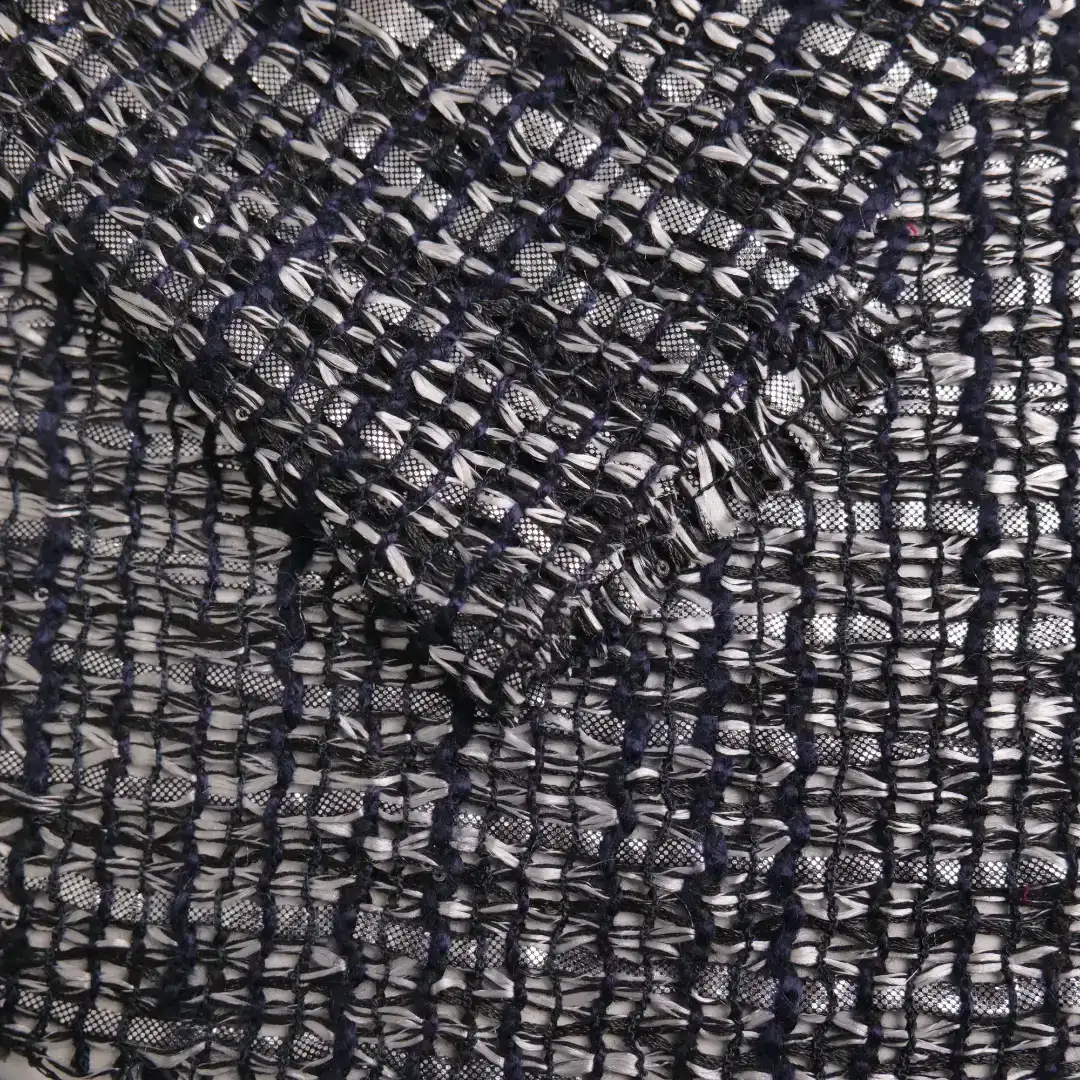 China Fabric for Blazer,Trench Coat,Overcoat Chanel-Style Fabric Woolen Cotton Polyester Silver-white color buy from China wholesaler bulk order at wholesale price free worldwide shipping Alibaba