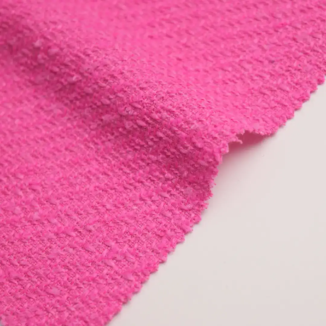 China Fabric for Overcoat Chanel-Style Fabric Woolen Polyester rose-red color buy from China wholesaler bulk order at wholesale price free worldwide shipping Alibaba
