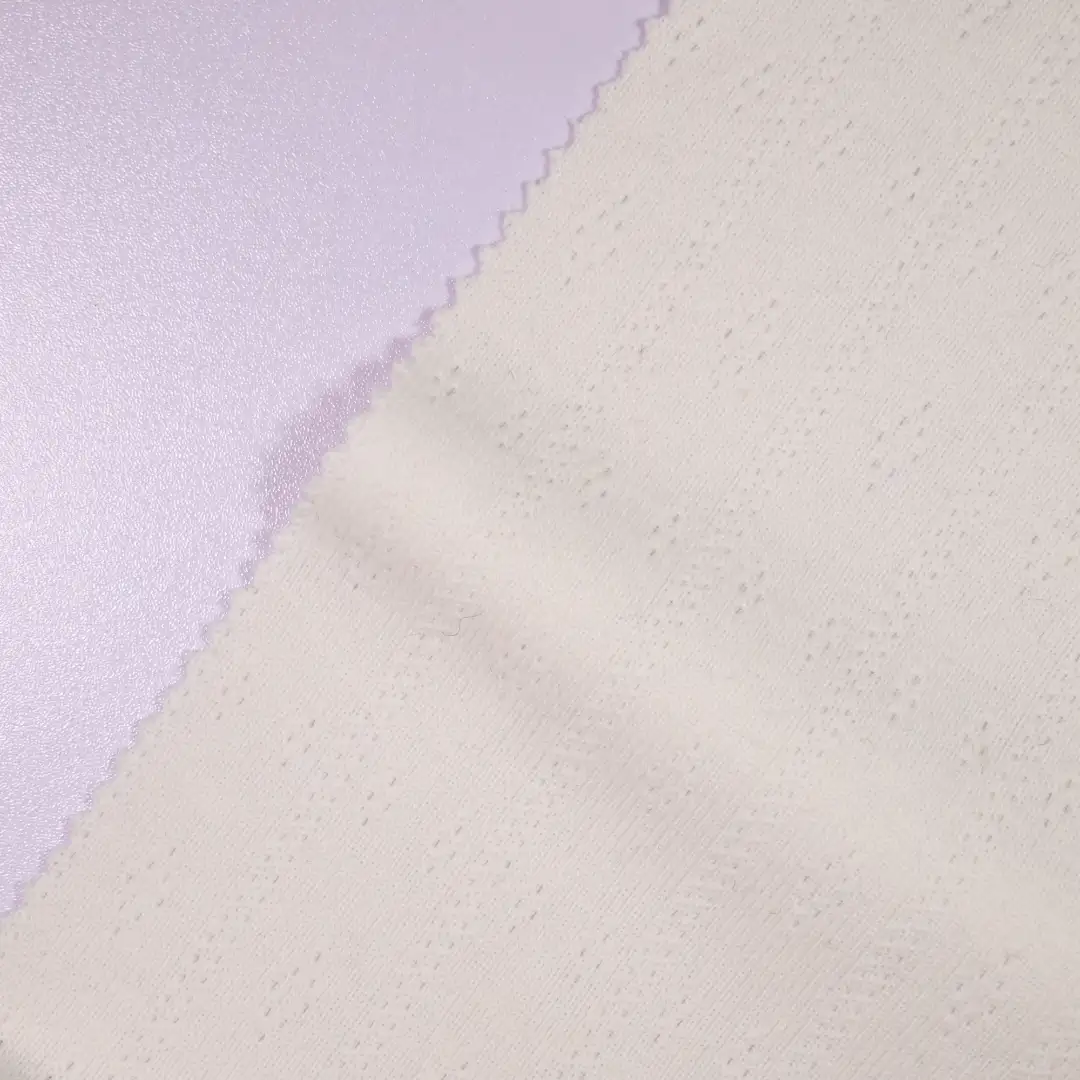 China Fabric for Blouse Jacquard Knit Fabric Cotton Polyester Spandex Beige color buy from China wholesaler bulk order at wholesale price free worldwide shipping Alibaba