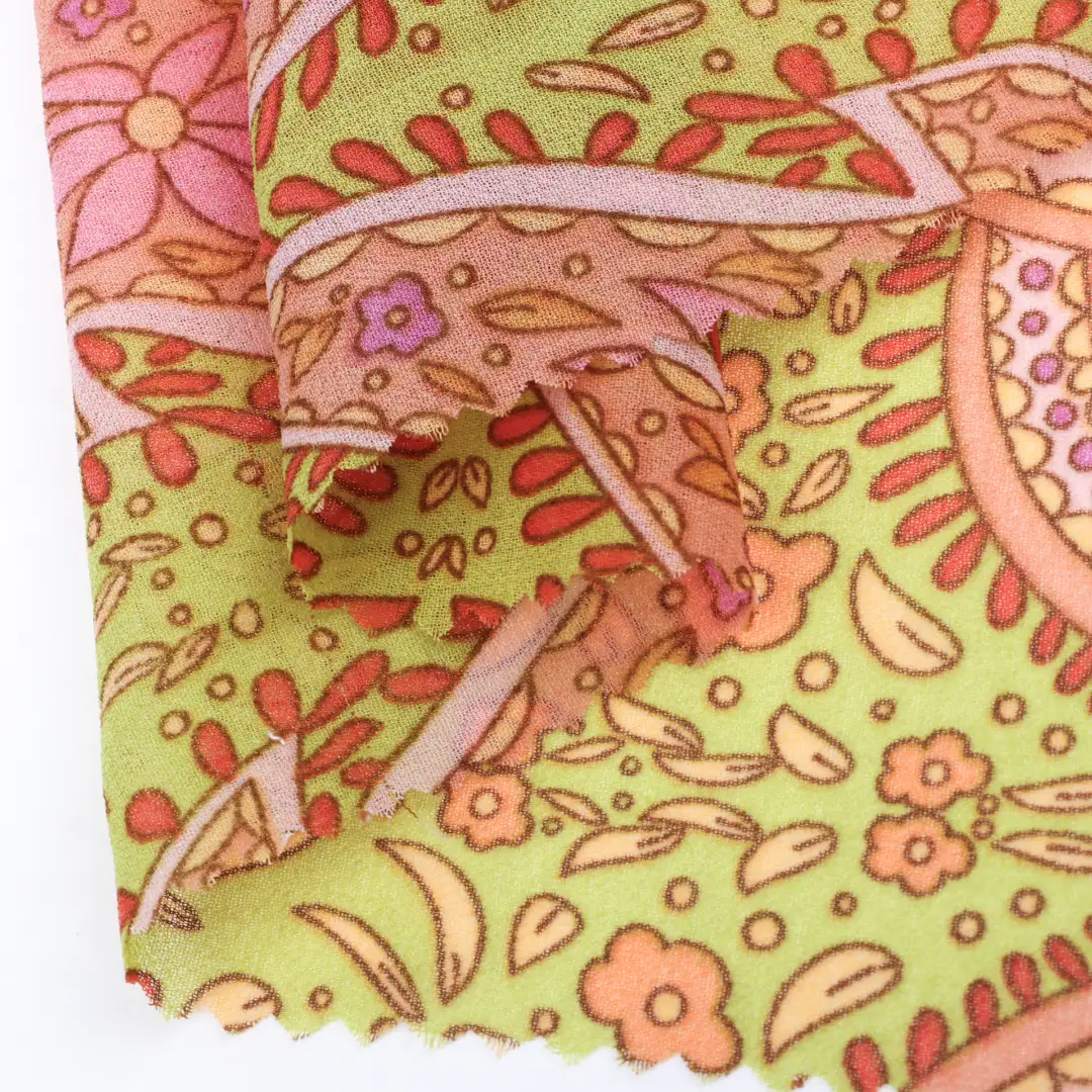 China Fabric for Crop Top,Dresses (Pullover) ,Skirt  Polyester chiffon Synthetic Woven Fabric Polyester printing color buy from China wholesaler bulk order at wholesale price free worldwide shipping Alibaba