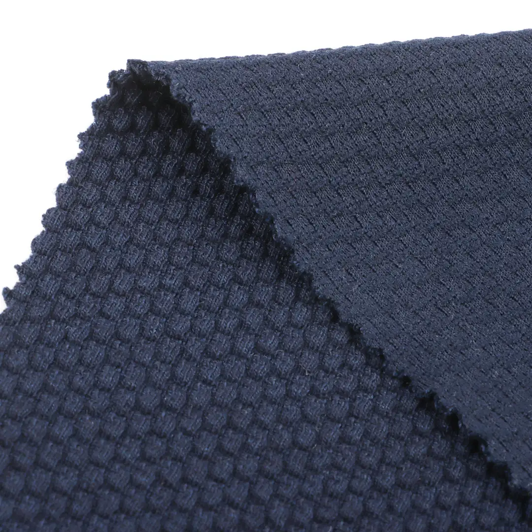 China Fabric for Shirt,Polo Shirt,T-shirt  Jacquard Knit Fabric Polyester Cotton Spandex Dark blue color buy from China wholesaler bulk order at wholesale price free worldwide shipping Alibaba
