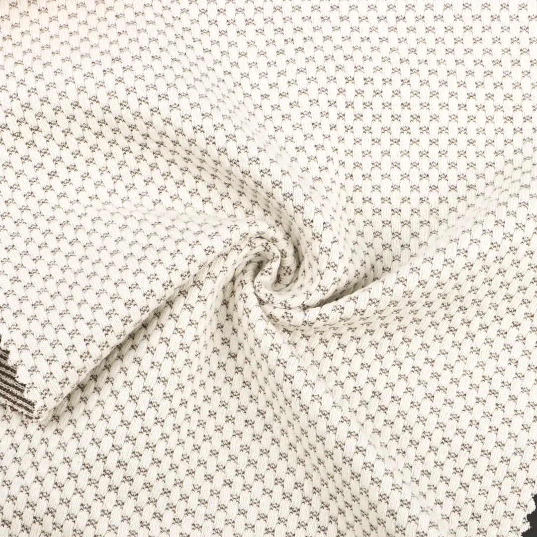 China Fabric for Polo Shirt,Crop Top,Jogger Jacquard Knit Fabric Cotton Polyester Rayon pale brown color buy from China wholesaler bulk order at wholesale price free worldwide shipping Alibaba