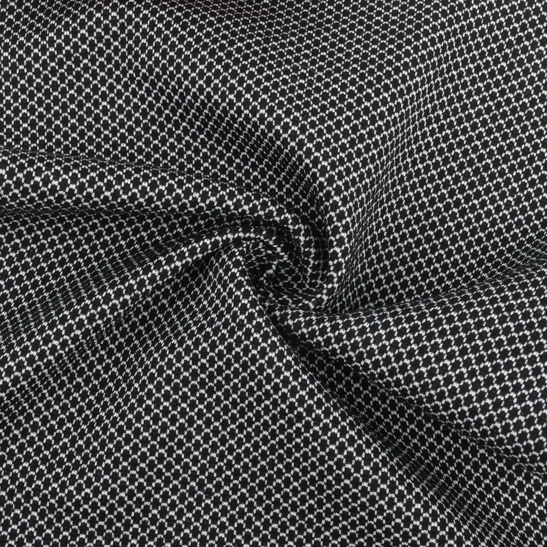 China Fabric for Jackets,Polo Shirt,Crop Top Jacquard Knit Fabric Polyester Rayon Spandex Black and white color buy from China wholesaler bulk order at wholesale price free worldwide shipping Alibaba