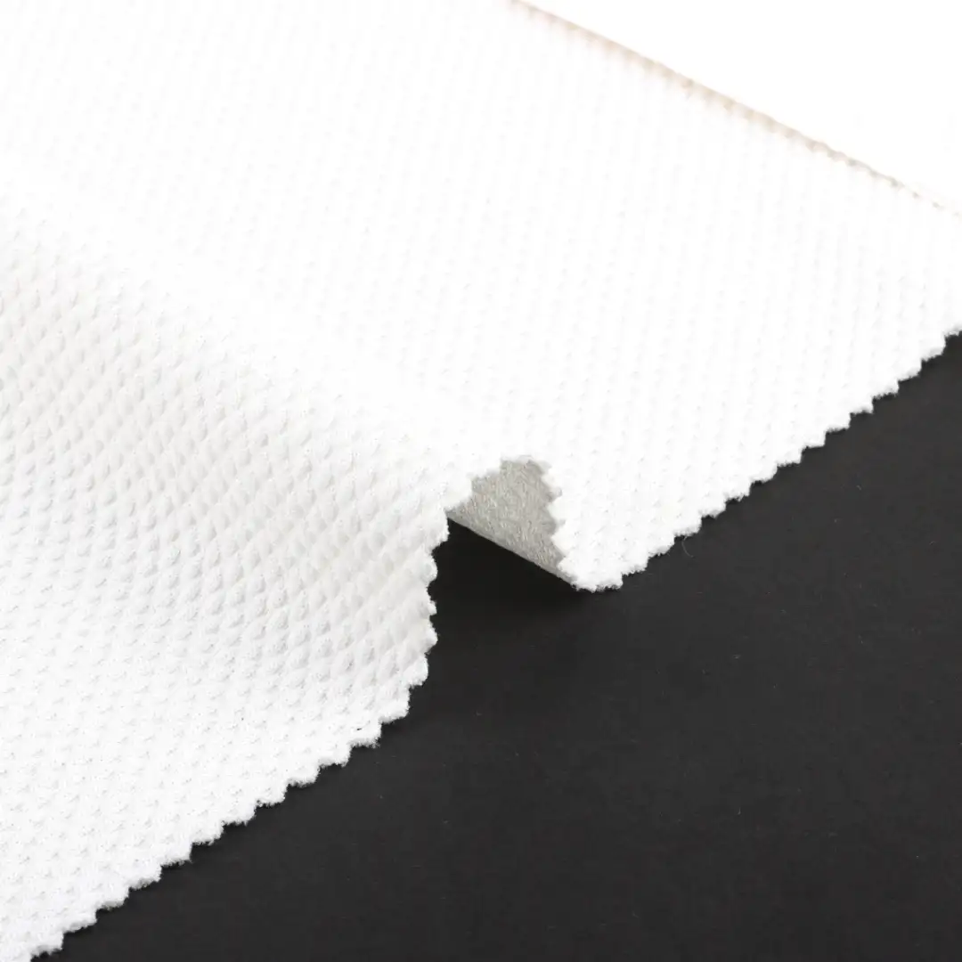 China Fabric for T-Shirt,Polo Shirt,Crop Top Jacquard Knit Fabric Polyester Spandex white color buy from China wholesaler bulk order at wholesale price free worldwide shipping Alibaba
