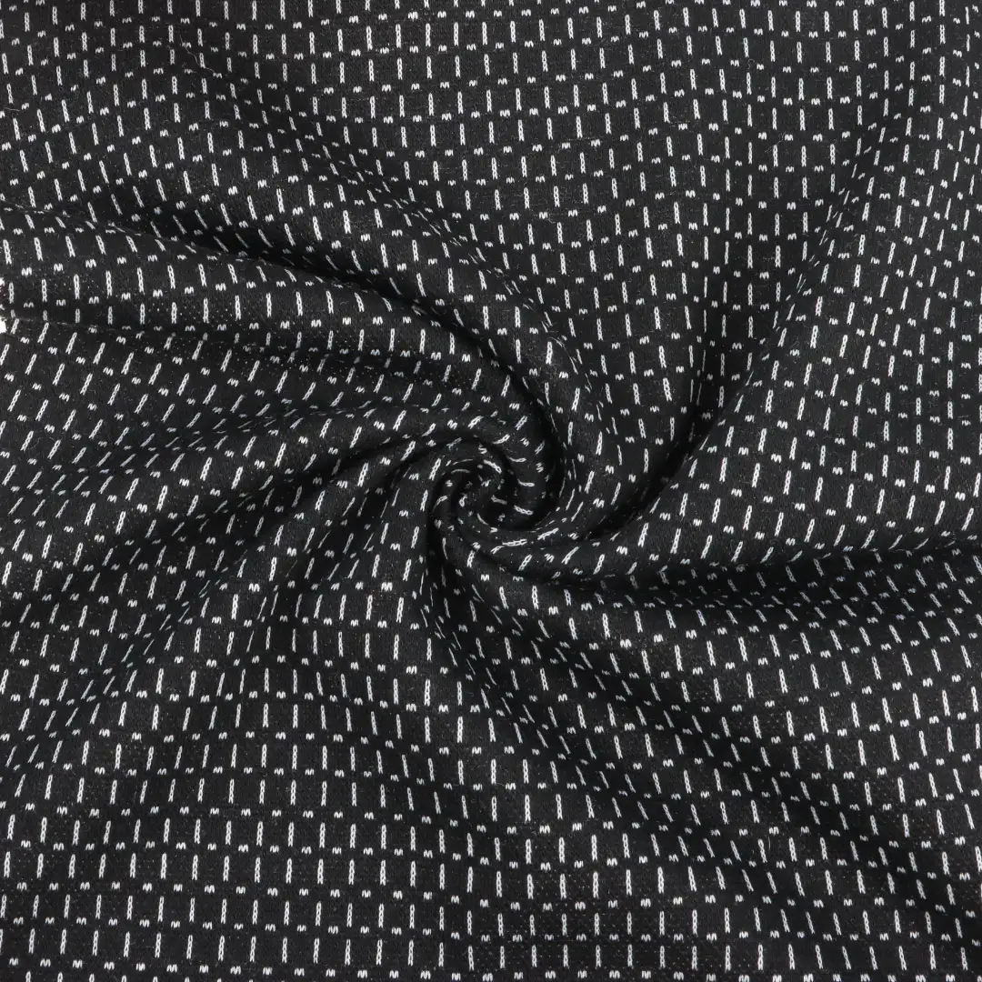 China Fabric for Polo Shirt,Crop Top,Hoodie Jacquard Knit Fabric Polyester Rayon Spandex Black and white color buy from China wholesaler bulk order at wholesale price free worldwide shipping Alibaba