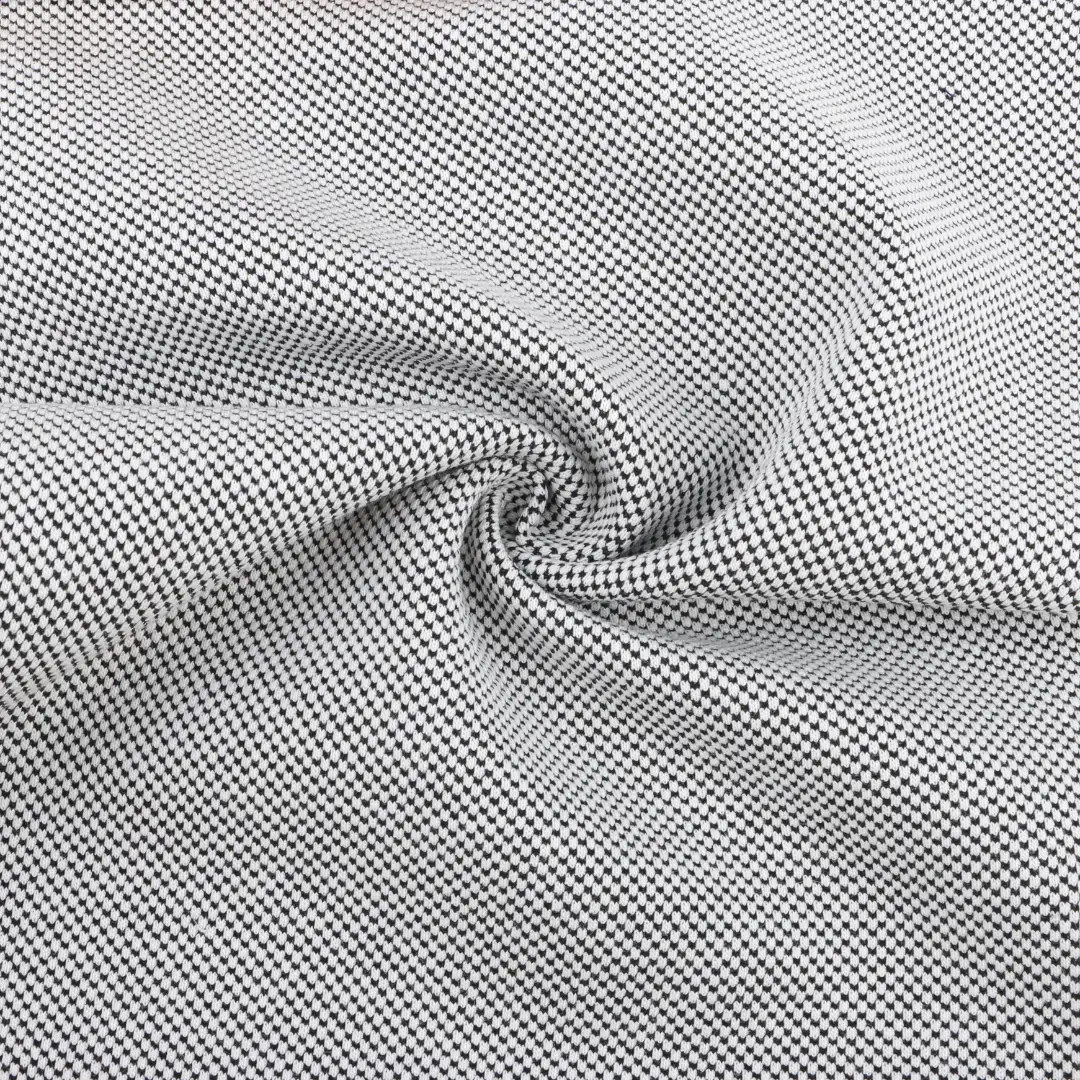 China Fabric for Polo Shirt,Crop Top,Sweatshirt Jacquard Knit Fabric Cotton Polyester Spandex Black and white color buy from China wholesaler bulk order at wholesale price free worldwide shipping Alibaba